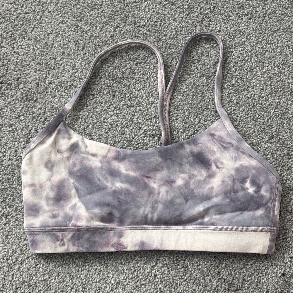 Lululemon Tie-Dye Light Purple Flow Y Sports Bra